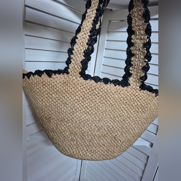 NWT Kate Spade New York x Target Natural Raffia Bow Tote Bag Purse Woven Straw - Picture 4 of 8